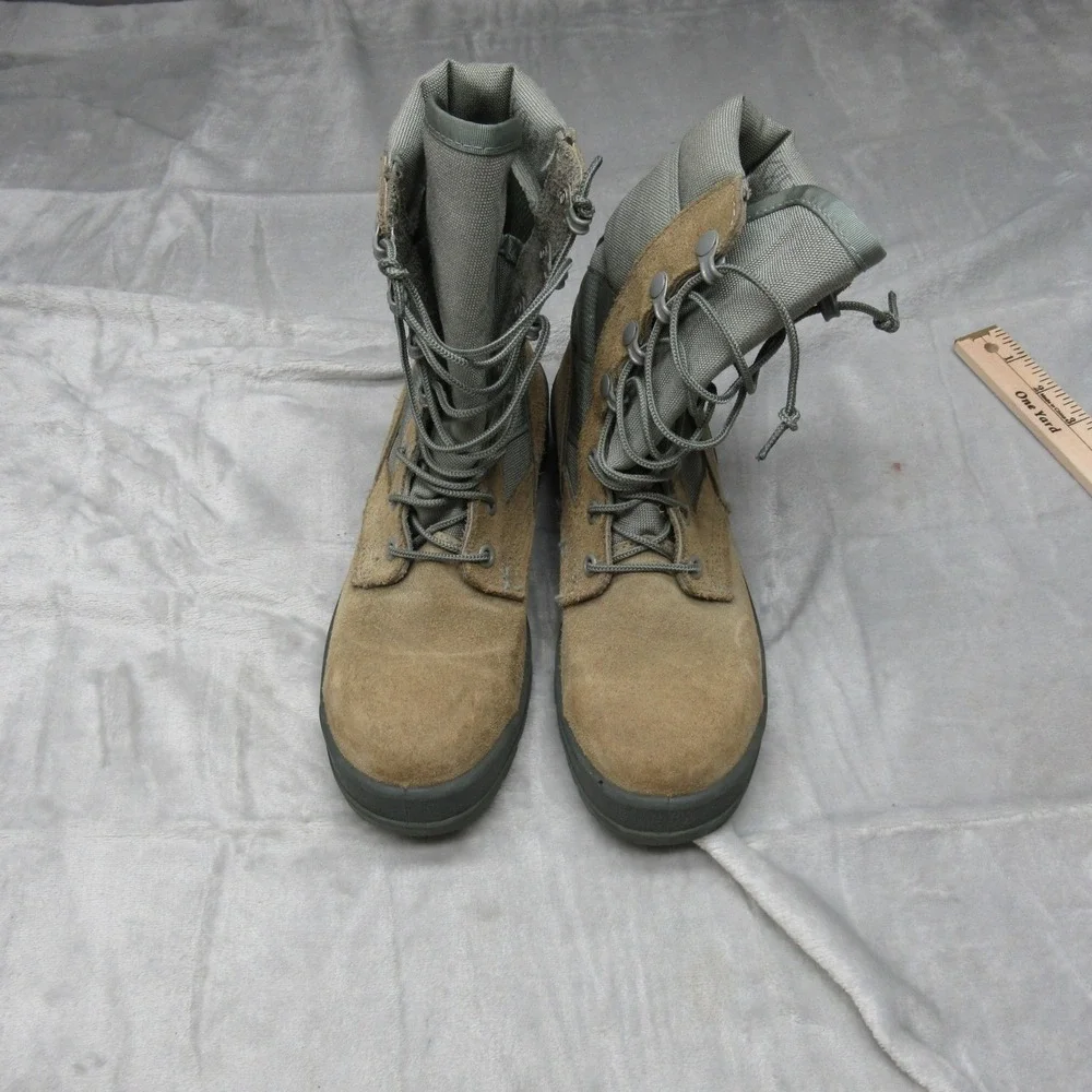 Mens Combat Boots US4 Military Lace‎ Up Vibram Sole Suede Closed Toe ASTMF2413